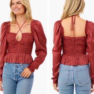 ULLA JOHNSON Mirelle blouse size 4 designer elegant date night lightweight comfy